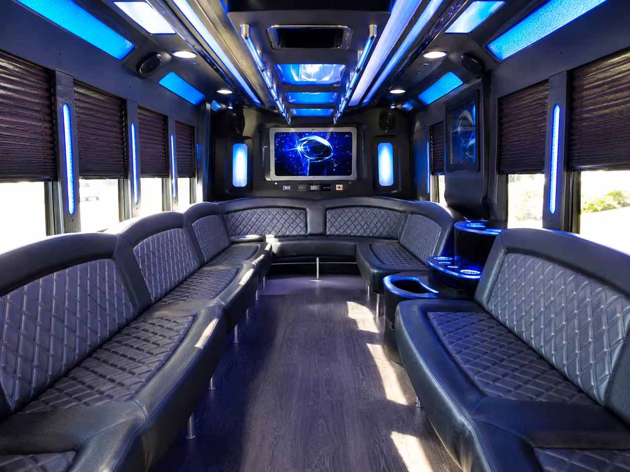 18 passenger party bus interior
