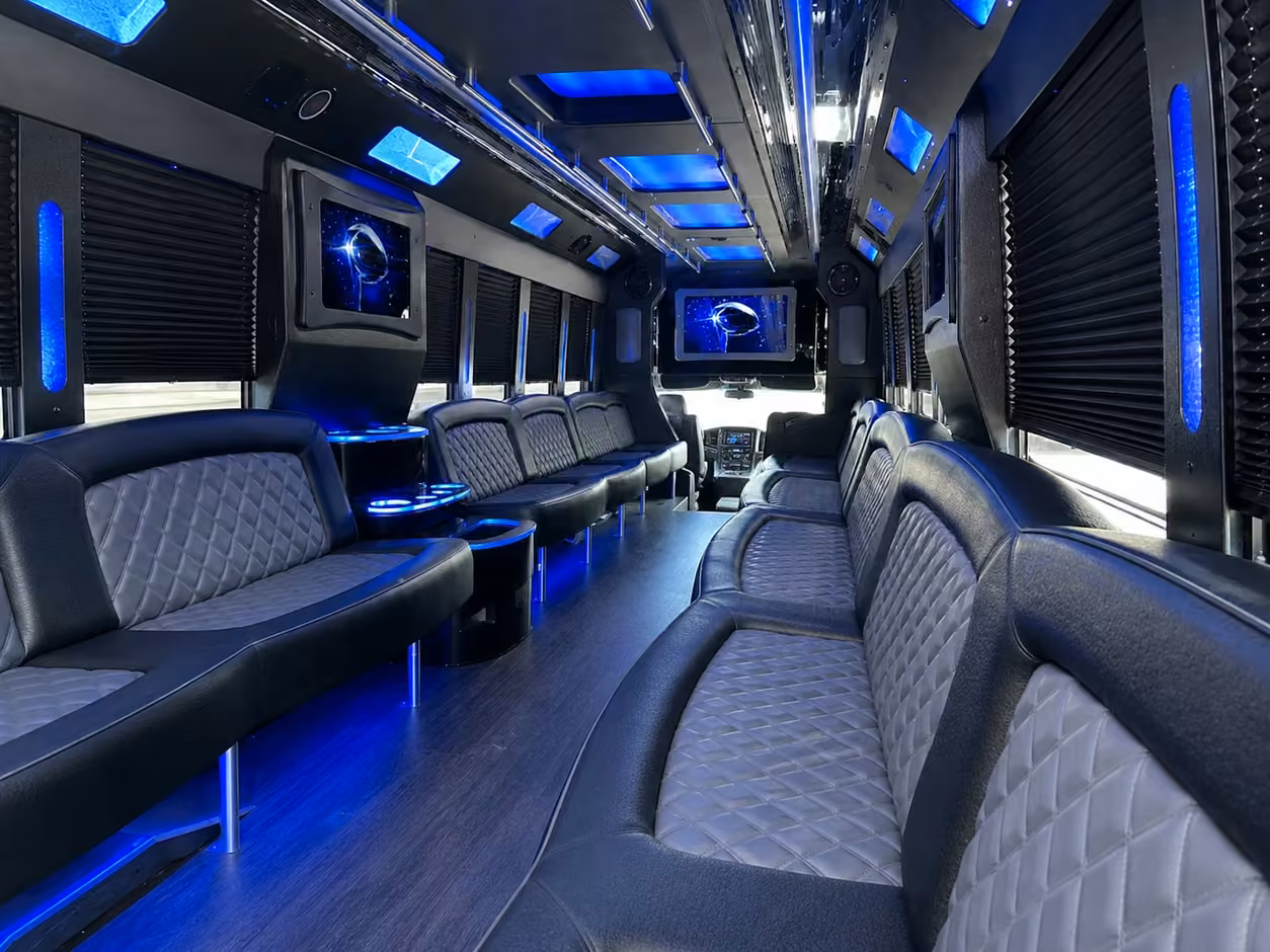 25 passenger party bus interior