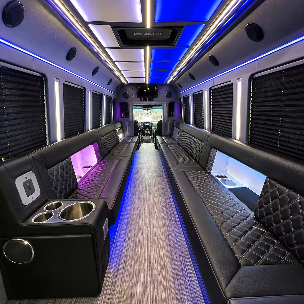 40 passenger party bus inside