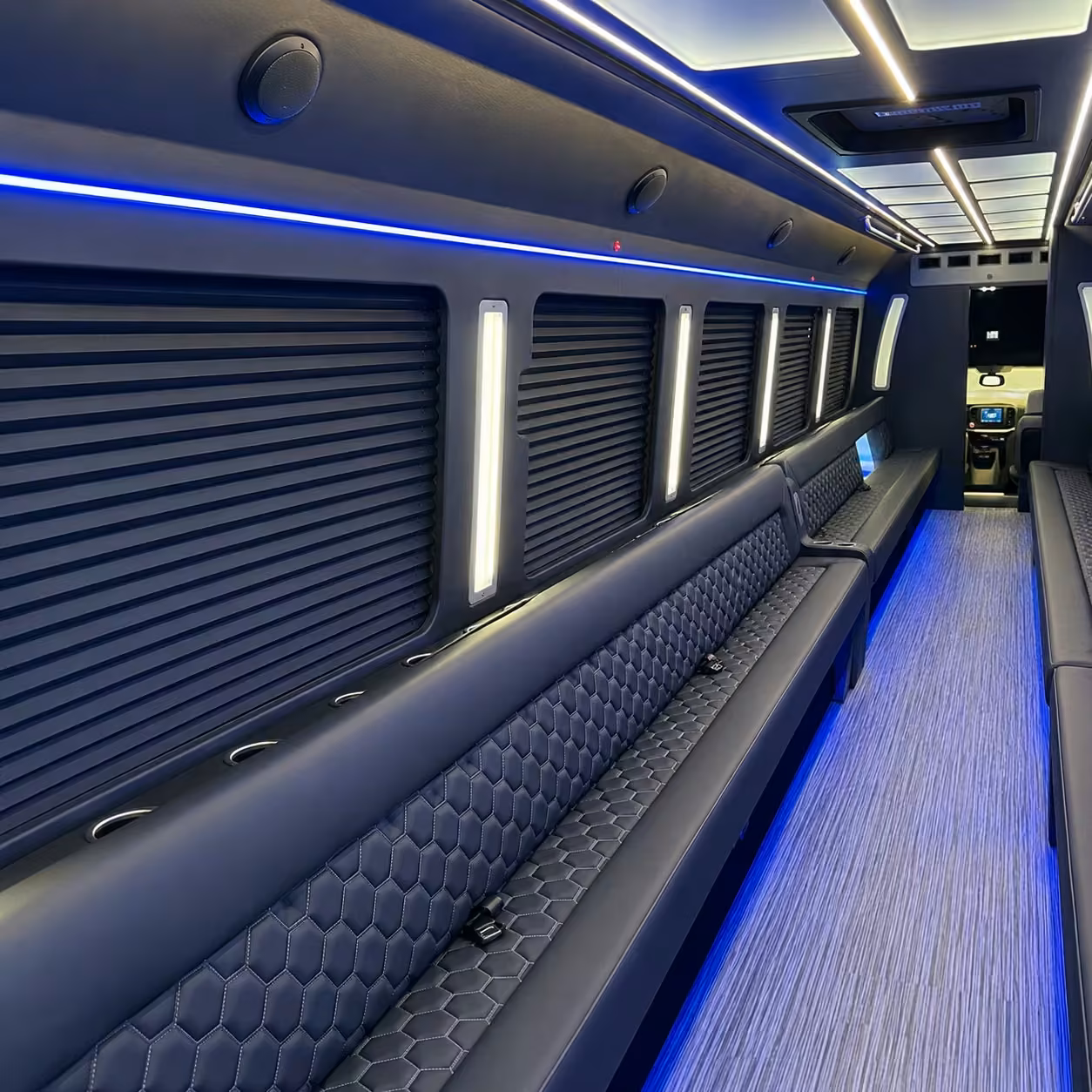 50 passenger party bus interior